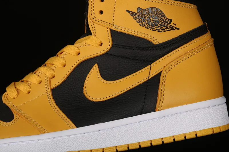 All categories Air Jordan Jordan series basketball shoes Air Jordan 1 High L version Air Jordan 1 High OG "Pollen" AJ1 Joe 1 black and yellow 555088-701